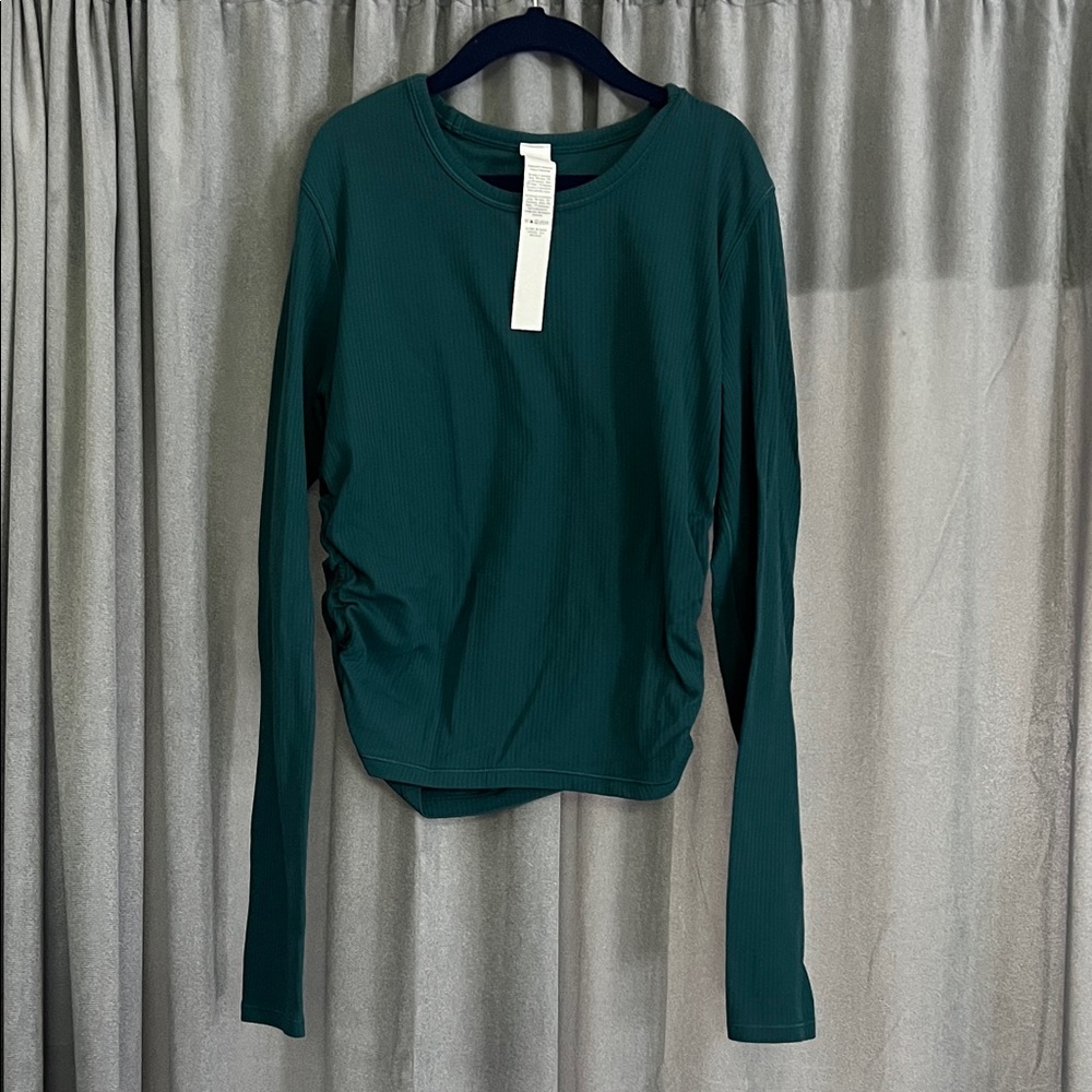 lululemon athletica Long Sleeve Ribbed Crew - Teal Green